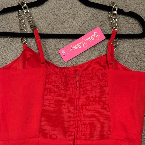 Sale! NWT Lilly Pulitzer Zemira Red Jumpsuit with Wide-Leg Silhouette
